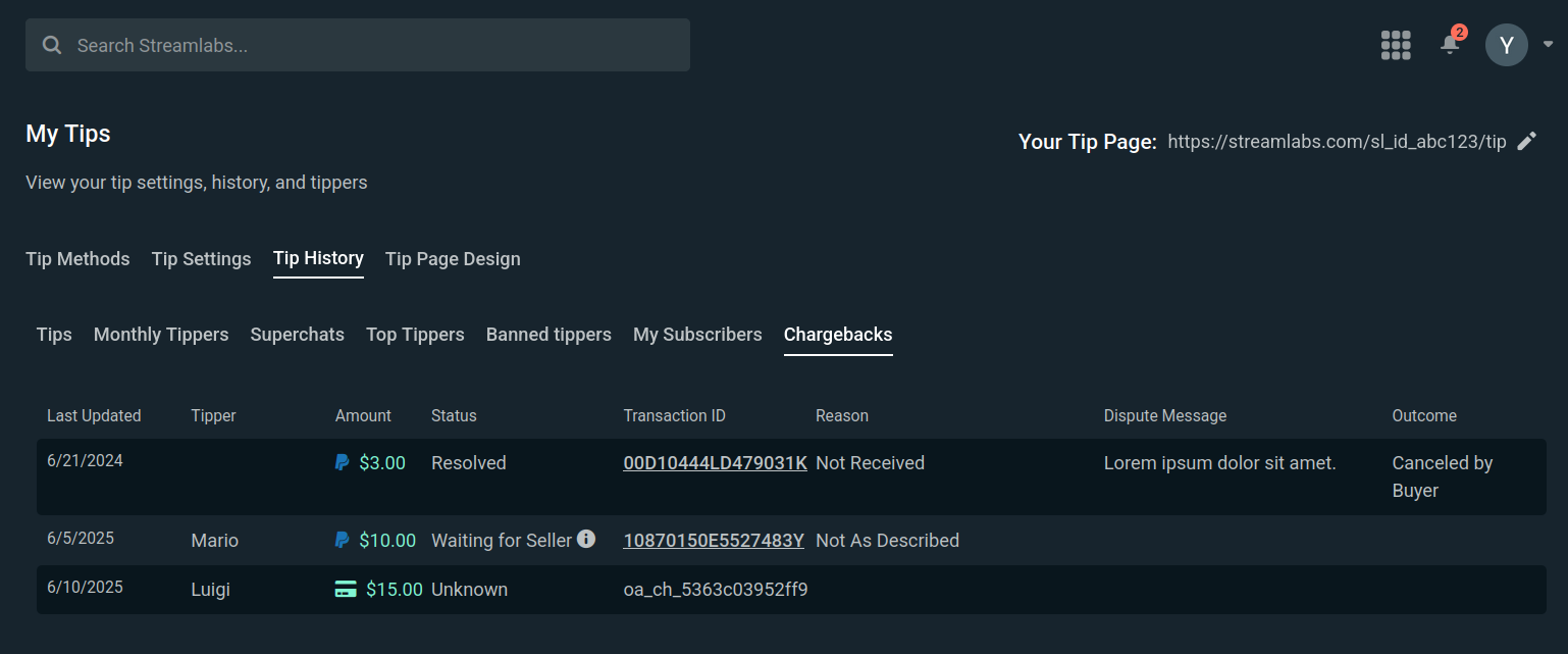streamlabs paypal chargeback protection
